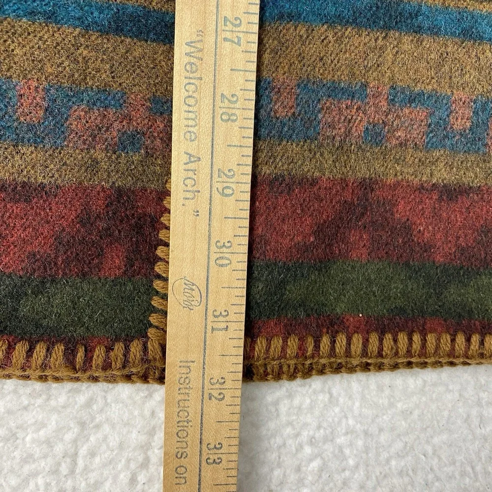 Vtg Field Gear Skirt Women 14 Green Wrap Blanket Wool Blend Southwest Earth Tone
